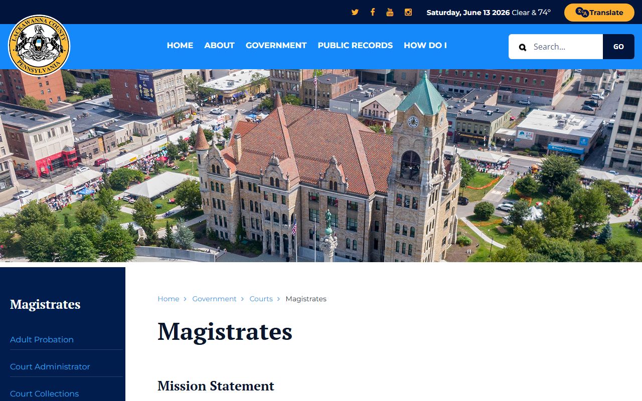 Lackawanna County arrest records and court charges Magisterial District Courts source