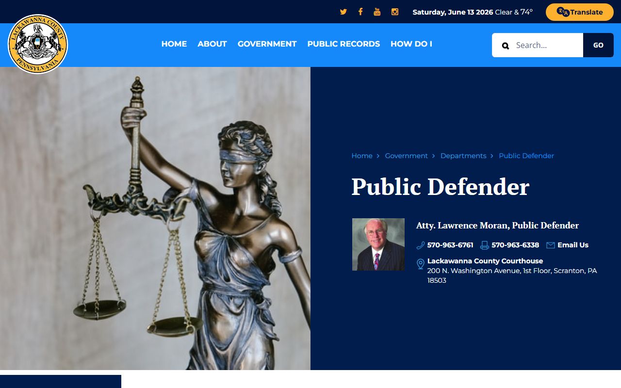 Lackawanna County criminal court records Public Defender source