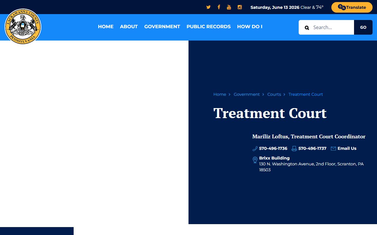 Lackawanna County criminal court records Treatment Court source