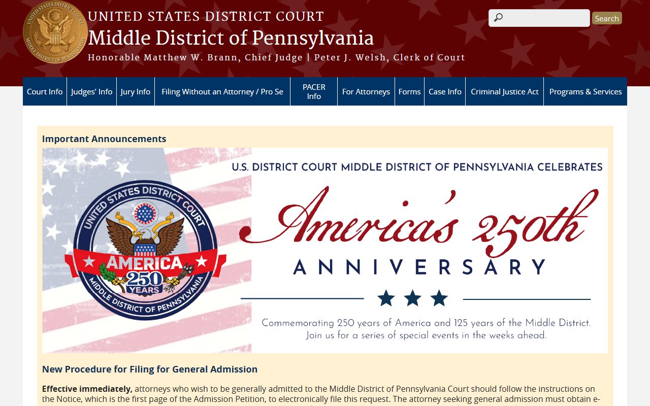 Lackawanna County Court of Common Pleas and Middle District federal court distinction