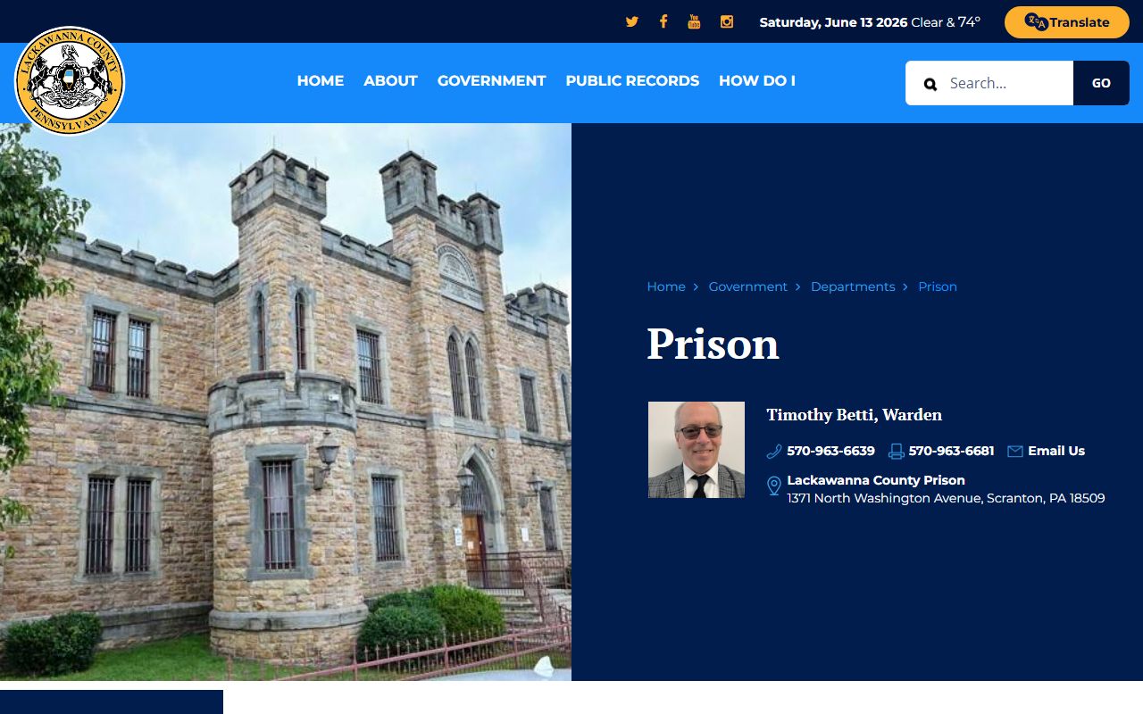 Lackawanna County inmate search prison information source